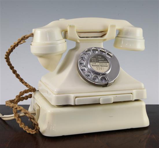 An ivory Bakelite 232L pyramid telephone,